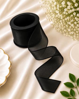 Black Ribbon Roll For Hair Bows/Crafts(3mtr)