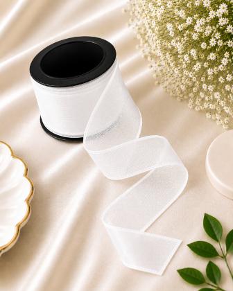 White Ribbon Roll For Hair Bows/Crafts(3mtr)
