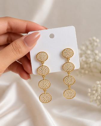 Elegant Pearl Cascade Drop Earrings