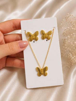 Anti Tarnish Butterfly Jewellery Set