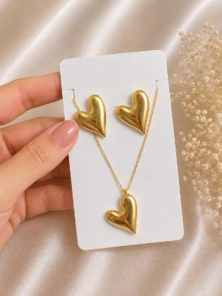 Anti Tarnish Heart Jewellery Set