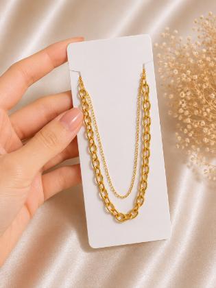 Dual Layer Anti-Tarnish Chain Necklace