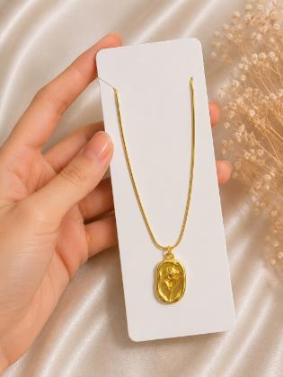 Golden Bloom Anti Tarnish Pendant Necklace