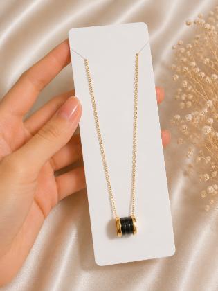 Black Ring Anti Tarnish Pendant Necklace