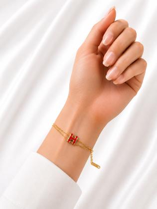 Luxury H Red Anti Tarnish Bracelet