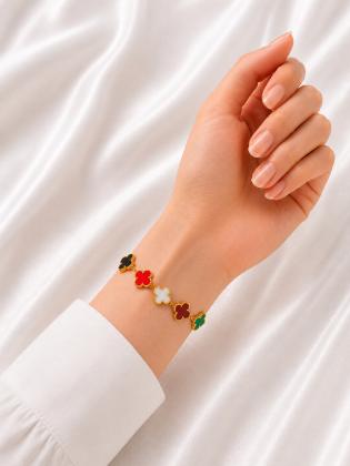 Multicolor Clover Anti Tarnish Bracele