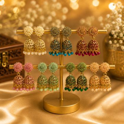Sunflower Multicolor Jhumka Earrings 1pc