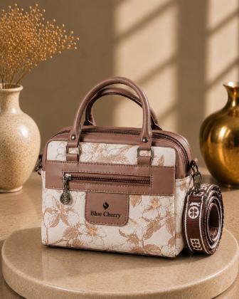Blue Cherry Floral Premium Handbag