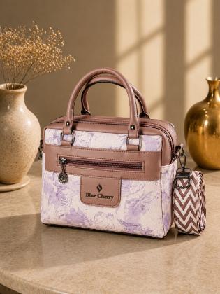 Blue Cherry Floral Premium Handbag