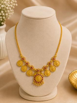 Lakshmi Kasu Pendant Necklace - 6 Month Warranty